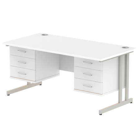 DY4 Instinct Desk w/ 2 Attached Pedestals