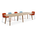 D9 Ensign Barrel Boardroom Table - Oak Legs, MFC Finish