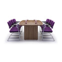 D9 Linear Barrel Meeting Table - High-Quality Wood Finish