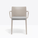 PD1 Volt 676/2 – Italian Upholstered Chair with Stained Wood 4-Leg Frame