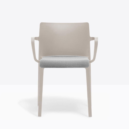 PD1 Volt 676/2 – Italian Upholstered Chair with Stained Wood 4-Leg Frame