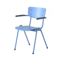 Reg Stacking Chair – 4-Leg Frame with Beech Stained Base & Metal Frame