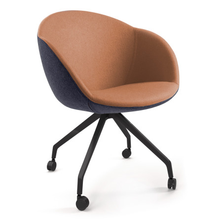 Josha Castor Lounge Chair with Pyramid Base & Castors