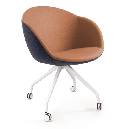 Josha Castor Lounge Chair with Pyramid Base & Castors