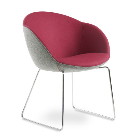 Josha Sled Lounge Chair with Chrome Sled Base