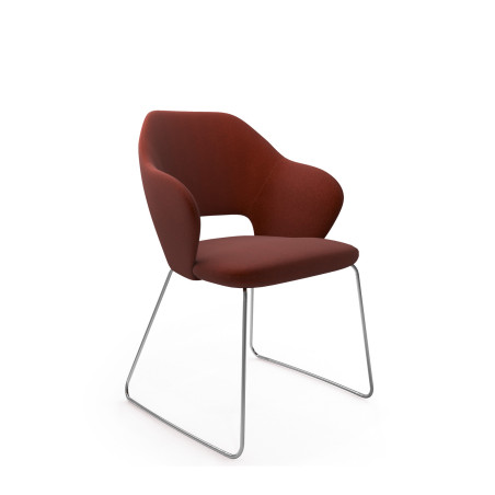 James Sled Lounge Chair with Chrome Sled Base