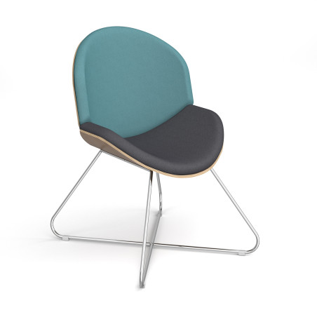 Howl Sled Lounge Chair with Chrome 4-Point Sled Base