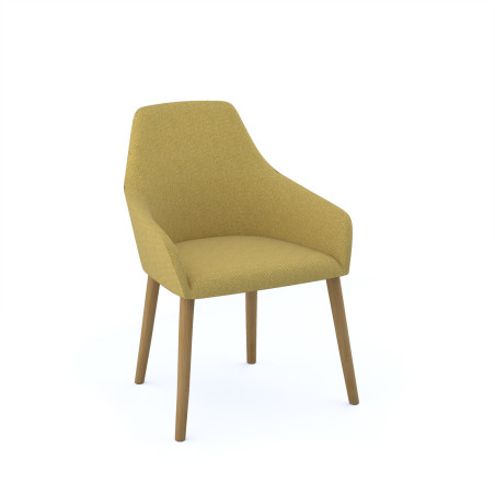 Havre W Reception Chair with Conical Oak Legs
