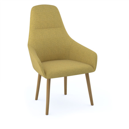 Havre W Reception Chair with Conical Oak Legs