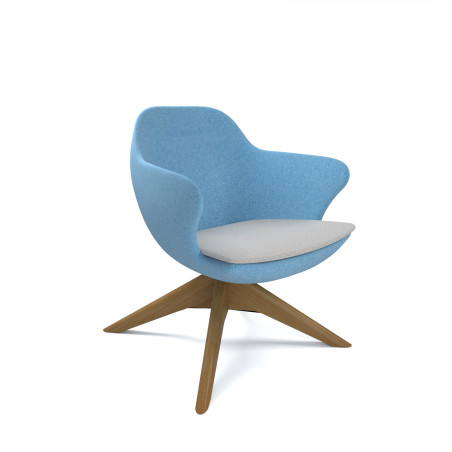 James Star Lounge Chair - Elegant Pyramid Oak Base"