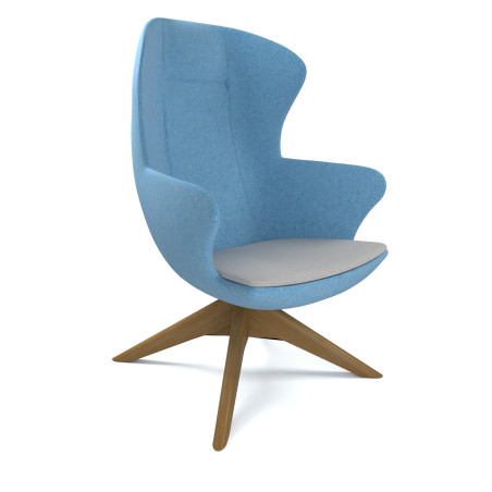 James Star Lounge Chair - Elegant Pyramid Oak Base"