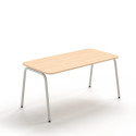 AR-C Single Bench Desk - Oak Edging & Metal Goalpost Legs