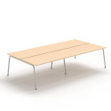AR-C Bench Desk Quad - Straight-Edge Top & Metal Arc Tube Legs