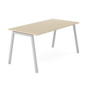 AR4 A Bench Desk - Oak Edged Tops & Metal Goalpost Legs