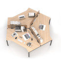 AR4 Trio Desk - Oak Edged Tops & Metal Goalpost Legs