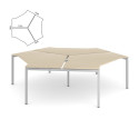 AR4 Trio Desk - Oak Edged Tops & Metal Goalpost Legs