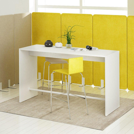 AR1 Single Desk: White Top with Oak Edging and Wood Legs
