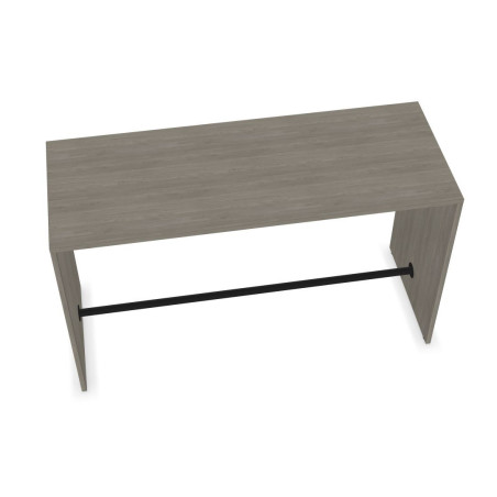 AR1 Single Desk: White Top with Oak Edging and Wood Legs