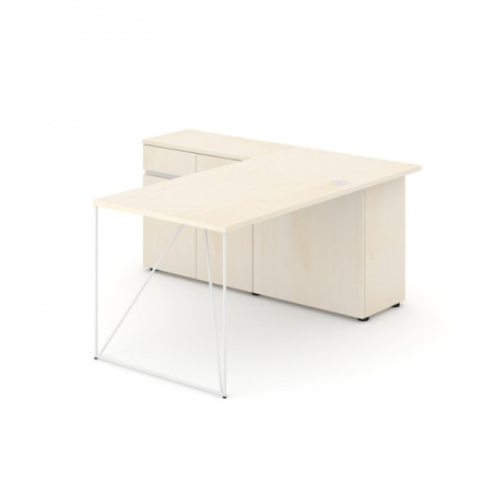 Melody MFC Crescent Desk - Minimalist Design with Thin Metal Legs