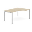 AR4 U Crescent Desk - Oak Edged Tops & Metal Goalpost Legs