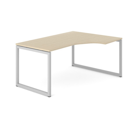 AR4 O Crescent Desk - Oak Edged Tops & Metal Looped Frame