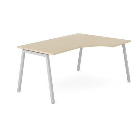AR4 A Crescent Desk - Oak Edged Tops & Metal Looped Frame
