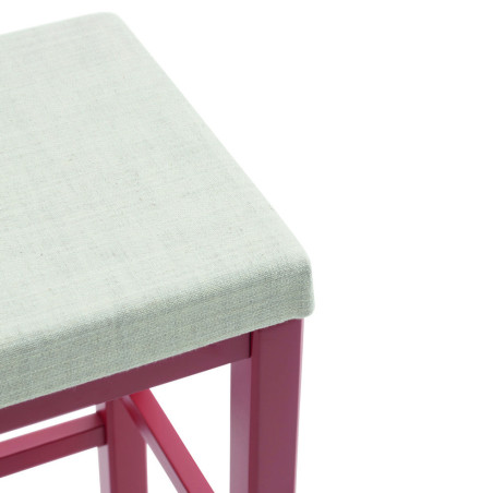 PS Romani Stool - Upholstered Seat, Customisable Wood Frame