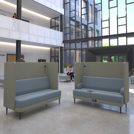 Coequal Acoustic Range: Modern Soft Seating with High Backs