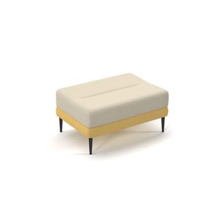 Coequal Ottoman | Modern Soft Seating with Black Tapered Legs