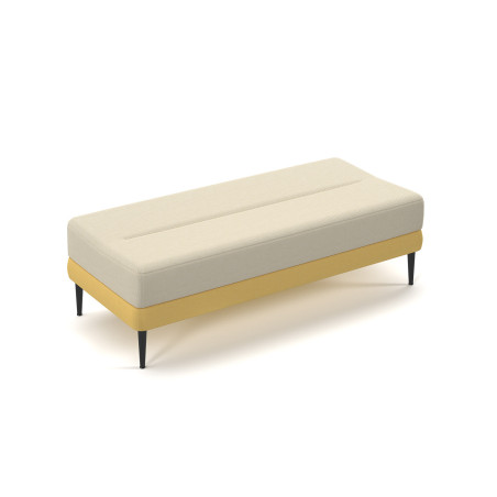 Coequal Ottoman | Modern Soft Seating with Black Tapered Legs