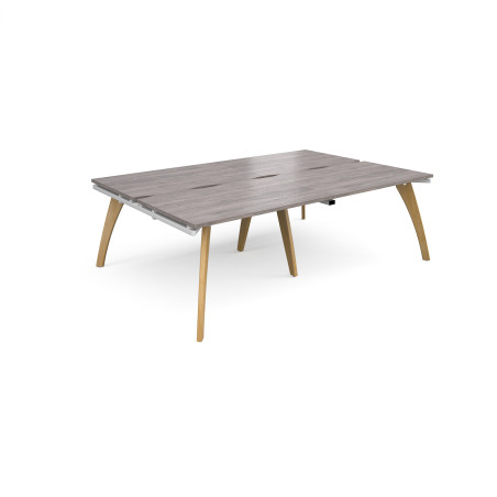 Homeworker Bench Desk Double | Ergonomic Design | Solid Oak Frame
