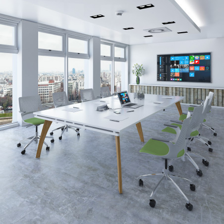 Homeworker Boardroom Table - 25mm Tops, Oak Leg Frame