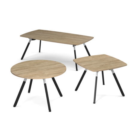 Avro Circular Meeting Table - Two-Tone 4-Leg Design
