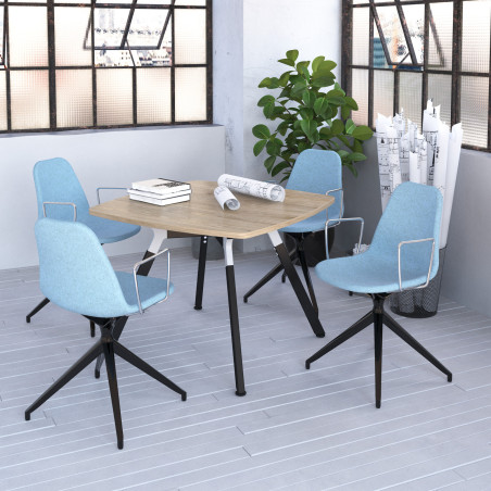 Avro Square Meeting Table - Two-Tone 4-Leg Design