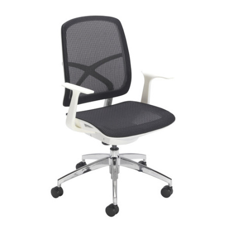 Antu Mesh Task Chair | White Frame & Upholstered Seat | 5 Colour Options