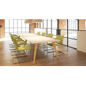 G5 Divine Boardroom Table - 25mm Top, Oak Wooden Legs