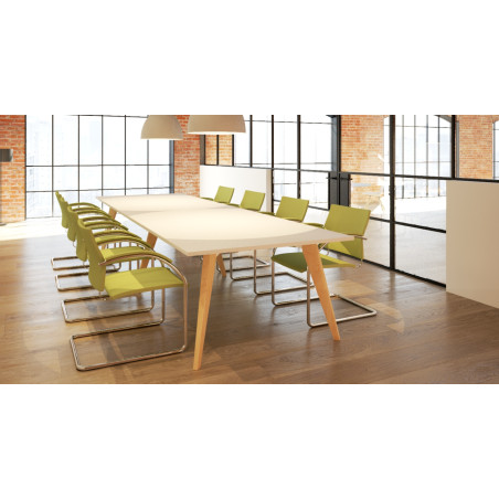 G5 Divine Boardroom Table - 25mm Top, Oak Wooden Legs