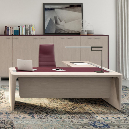 Q10 Executive Desk with Return - 18mm Veneered Desktop
