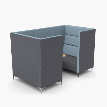 Parley Booth - Customizable Lounge Seating with Black Legs