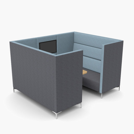 Parley Booth - Customizable Lounge Seating with Black Legs