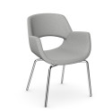 iD Evangeline Chair M – High-Back Lounge Chair with Metal Frame