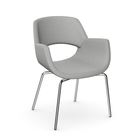 iD Evangeline Chair M – High-Back Lounge Chair with Metal Frame