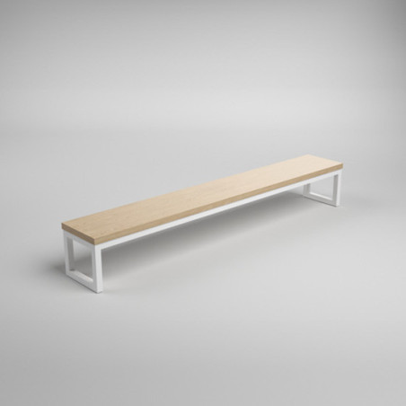 Omni Dining Bench – Loop Metal Frame with 25mm Wood Top