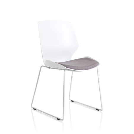 DY4 Torvik 4L Chair – Stylish White Shell & Grey Upholstered Seat
