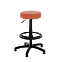 AS8 Role High Stool - Upholstered Seat, Foot Ring & Castors