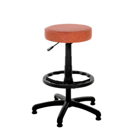 AS8 Role High Stool - Upholstered Seat, Foot Ring & Castors