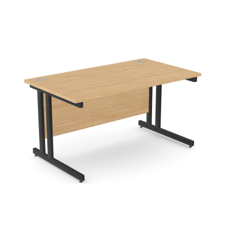E1 Twin Cantilever Desk - 25mm Desktop, Twin Pipe Frame