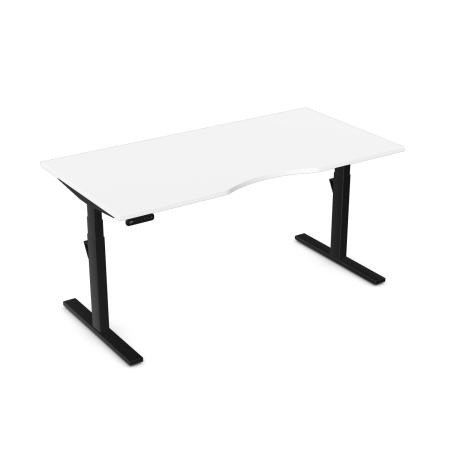 E1 Pale Sit/Stand Single Bench - Height Adjustable, 25mm Desktop