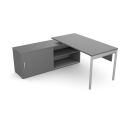 E1 Vose Desk - Spacious Work Surface, Goalpost Legs, Cupboard
