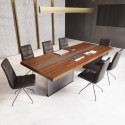 E1 Senor Meeting Table - 25mm Thick Desktop, Metal Legs